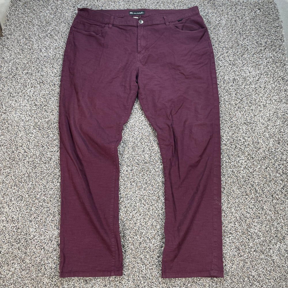 TravisMathew Men's 40x31 Golf Pants Burgundy Maroon Straight Leg 5-Pocket
